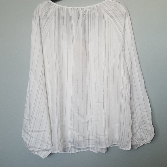 NYDJ Oversized White Layered peasant Popover Women's blouse 0X NWT - Picture 11 of 12